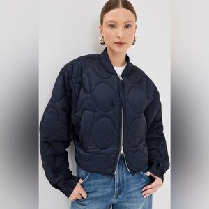 AGOLDE Shoreditch Ski Club Iona lightweight Quilted NAVY Jacket Small 2 4 NWT